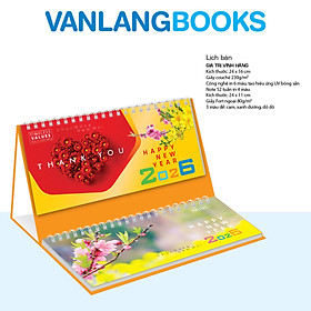 Lịch Bàn 2026 Vanlangbooks - Giá Trị Vĩnh Hằng (VLLB12B) Kèm Note 52 Tuần Tiện Lợi - Màu Cam
