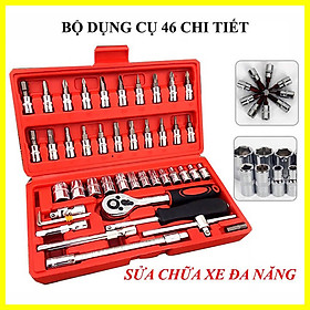 Bộ Dụng Cụ Mở Bu Lông Ốc Vít Đa Năng Sửa Chữa 46 Chi Tiết, Bộ Dụng Cụ Sửa Chữa Ô Tô Xe Máy Tháo Mở Bulong 46 Món