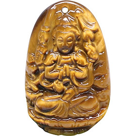 Mặt Dây Chuyền HLPT-26 Mẫu Phật Thiên Thủ Thiên Nhãn Đá Mắt Hổ Ngọc Quý