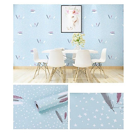 Giấy decal cuộn Lông vũ nền xanh