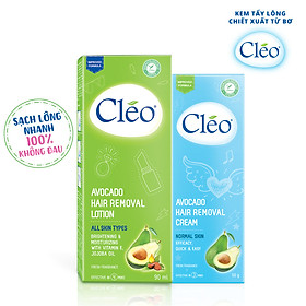 Bộ đôi Kem tẩy lông Cléo da thường 50g và Lotion Tẩy Lông Cléo 90ml