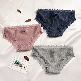Quần Lót Nữ ️ ️Quần Lót Phối Ren Sexy Cotton Tăm kháng khuẩn siêu sexy quyến rũ