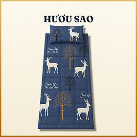 Combo nệm ngủ trưa văn phòng cao cấp A 80x190cm + 1 gối hơi 35 x 50 cm - tặng kèm 1 vỏ gối cotton poly cùng màu