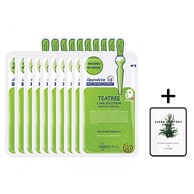 Hộp 10 Mặt nạ dưỡng da giảm mụn chiết xuất tràm trà Mediheal Teatree Solution Essential Mask Ex 25ml x10 + Tặng 1 gói sữa rửa mặt thải độc Vegitoks mini 3ml