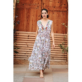 Maxi Hoa Kết Cườm Cotton Isla Bonita