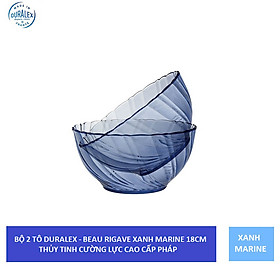 Mua Bộ 2 tô D2002B Duralex - Beau Rigave Xanh Marine 18cm Thủy tinh cường lực cao cấp Pháp