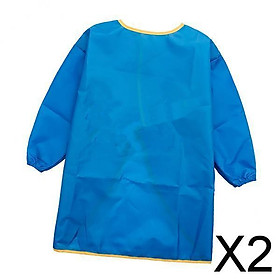 2X Children's Apron Long Sleeve Smock Waterproof Children's Apron Drawing Painting