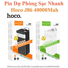 Mua Pin Dự Phòng Sạc Nhanh Dành Cho Hoco J86 22.5W 40000Mah Qc 3.0 Và Pd20W 2 Cổng Sạc Usb Có Đèn Led Và Màn Hình Báo Pin Hàng Chính Hãng