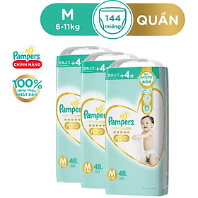 Combo 3 Tã Quần Pampers Thượng Hạng Nội Địa Nhật M48 L38 XL36