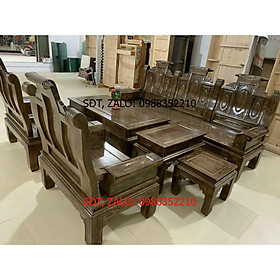 Bộ bàn ghế Âu Á Chương Cuốn Thư gỗ Sồi Nga
