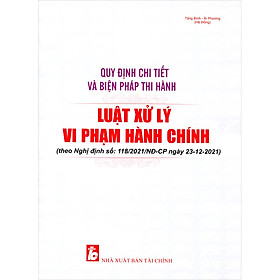 [Download Sách] Quy Định Chi Tiết Và Biện Pháp Thi Hành Luật Xử Lý Vi Phạm Hành Chính