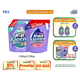 Combo Túi Nước Giặt Xả MaxKleen Thiên Nhiên 3.6kg + Túi Hoa Nắng 3.8kg