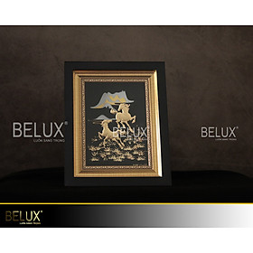 Mua Tranh quà tặng mã đáo thành công dát vàng 24k nền đen