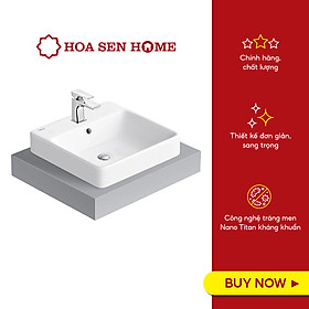 Mua Lavabo bán âm bàn Viglacera V24 men sứ bền sáng  lỗ xả tràn xả sạch nước  kháng khuẩn dễ vệ sinh - Hoa Sen Home - Hàng chính hãng