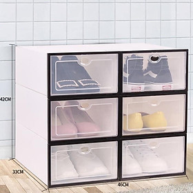 Mua COMBO200 2 hộp Đựng Giày Dép Nắp Nhựa Cứng Trong Suốt  Size lớn Chịu Lực 4kg