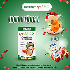 [Hộp 60 viên] Viên nang Special Kid Omega Capsules - Hỗ trợ hệ thần kinh, tăng khả năng tập trung và trí nhớ, nâng cao thị lực, tốt cho tim mạch của trẻ