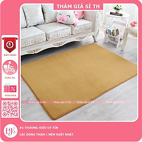 Thảm Nhung Màu Khaki | Thảm Trang Trí Phòng Khách - Phòng Ngủ - Thảm Trải Sofa - Thảm Dành Cho Bé