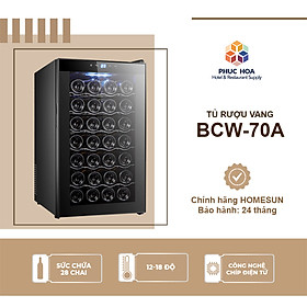 Mua Tủ ướp  bảo quản rượu vang thương hiệu Homesun  Model: BCW-70A  Thể tích 70L(Chứa được 28 chai)  Hàng chính hãng