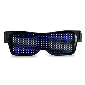 Fun App Control Bluetooth Customized Languages Flashing LED Party Glasses USB Charge Luminous Eyewear Christmas Concert Light Toy B4