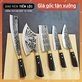 Mua Bộ Dao Nhà Bếp Đa Năng 5 Món - Thép Nhíp Dập Vân 2 Mặt  Dùng Chặt Cây  Chặt Xương  Thái Lọc Thịt