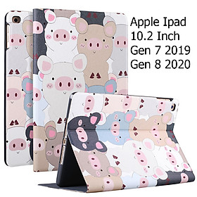 Bao Da Cover Dành Cho Apple Ipad 10.2 Inch 2019 Hỗ Trợ Smart cover Hoa Văn Dễ Thương