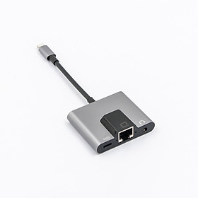 Mua Bộ chuyển đổi 3 trong 1 USB-C/Type-C sang USB-C/Type-C và cổng Ethernet adapter và jack tai nghe 3 5 mm dành cho dành cho Laptop  Macbook  Điện thoại  Samsung Dex
