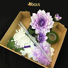 Set Nguyên Liệu Handmade Làm Hoa Thược Dược Giấy Nhún Dùng Decor Trang Trí Nhà Cửa Văn Phòng Kèm Video HD Cách Làm