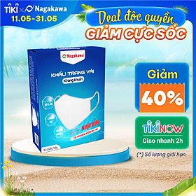 Bộ 10 Khẩu Trang Vải Kháng Khuẩn 2 Lớp NAGAKAWA