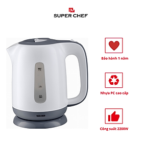 Mua Ấm Đun Siêu Tốc Nhựa 1.7 Lít Chính Hãng Super Chef Công Suất đến 2200W Đun Nhanh  Nhựa Chịu Nhiệt  An Toàn Sức Khỏe  Nhiều Tính Năng An Toàn  Siêu Tiện Lợi  Giá Tốt SC_KP1775