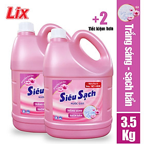 COMBO 2 Chai nước giặt Lix siêu sạch hương hoa anh đào 2 chai x 3.5kg N2501