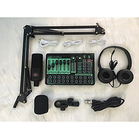 Mua Combo Livestream Thu Âm SOUND CARD H9 2021 MICRO ALC 280 Có Bluetooth Chân Kẹp Tai nghe Chụp