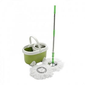 Mua MÀU XANH LÁ - Bộ Cây Lau Nhà + kèm thùng  cây lau nhà xoay 360 lồng vắt inox Tashuan VNS210 - Hàng chính hãng