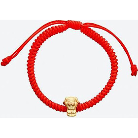 Vòng tay kết dây 12 con giáp bạc mạ vàng - Ngọc Qúy Gemstones