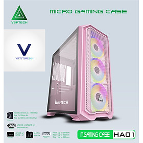 Mua Case Gaming VSP HA01 Mini Tower (Hồng) - Hàng chính hãng