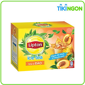 Trà Đào Lipton Hòa Tan Tươi Mát Tỉnh Người Thêm 25% Hương Vị Hoa Quả 16 Túi