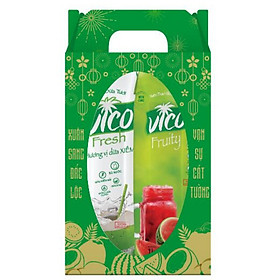 Hộp quà tặng 2 hộp Nước dừa Vico Fresh 1L