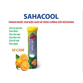 Viên Uống C Sủi Bổ Gan Vị Cam Sahacool - Giúp Thanh Nhiệt, Giải Độc Gan, Tăng Cường Sức Đề Kháng - Cà Gai Leo - Actiso - Râu Ngô - Rau Má - Ngọt Thơm - Dễ Uống - Tuýp 20 Viên [Ngon Hơn Khi Uống Lạnh]