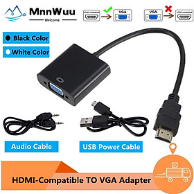 Tương thích HDMI với cáp bộ chuyển đổi VGA nam sang nữ chuyển đổi 1080p VGA Jack 3.5 AUX Cáp nguồn USB cho máy tính xách tay máy tính xách tay Tv Màu