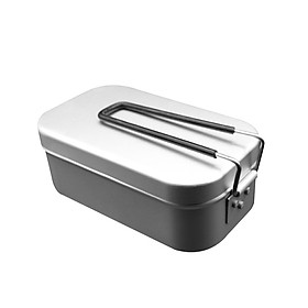 Portable Aluminum Alloy Lunch Box Outdoor Camping Picnic Travel Food Storage Containers Hot-proof Handle Lunchbox Mini Mess Tin