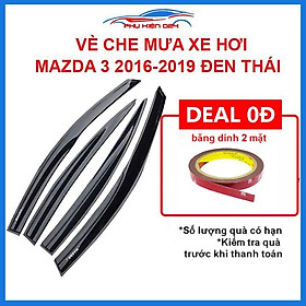 Vè mưa Mazda 3 2018-2019 vè đen che mưa bảo vệ trang trí xe