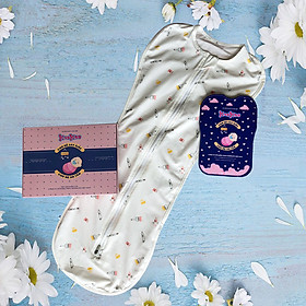 Nhộng ngủ chũn KooKoo đóng hộp cao cấp - Giúp bé ngủ ngon, sâu giấc, chống giật mình - Vải cotton co giãn 4 chiều, mềm mại thoáng mát - Có khóa kéo 2 chiều