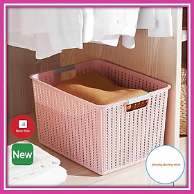 Mua Rổ đan 3 size đa năng nhựa  – Rổ đan mây đựng đồ tiện lợi (MS: 3415-1 – 3415-2 – 3415-3)