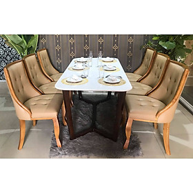 Bộ bàn Concorde 1m6 + 6 ghế Lucky