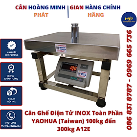 Mua Cân điện tử nông sản ghế ngồi inox toàn phần 100kg/150kg/300kg/500kg đầu A12E. Cân Công Nghiệp   CÂN HOÀNG MINH PHÁT