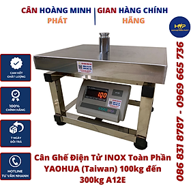 Cân điện tử nông sản ghế ngồi inox toàn phần 100kg/150kg/300kg/500kg đầu A12E. Cân Công Nghiệp [ CÂN HOÀNG MINH PHÁT