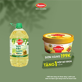 {Đơn 199k tặng hộp bơ 80g} Dầu Đậu Nành cao cấp Golden 5 lít