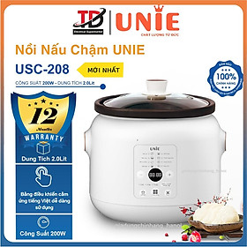 Nồi Nấu Chậm Unie USC208, 2.0Lit Lòng Nồi Gốm Ceramic, Hàng Chính Hãng