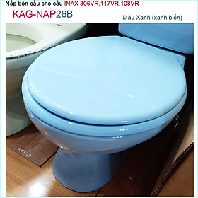 Mua Nắp đậy bồn cầu KAG-NAP26B Inax cho C117-C306-C108  nắp bồn cầu 2 khối nhựa dày xanh biển bóng đẹp