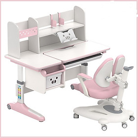 Mua Bộ bàn học thông minh chống gù chống cận B-72 màu hồng ( tặng kèm đèn chống cận + quạt kẹp bàn + bao bọc ghế )
