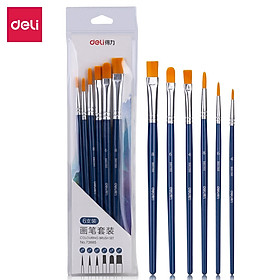 Bộ Cọ Vẽ Chuyên Nghiệp Deli - Dùng Cho Màu Nước/Bột/Sơn Acrylic -Set 4/6 Cây- 73885/73866/73867